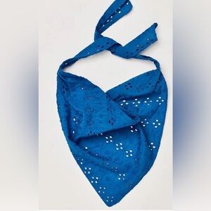 Free People Claro Eyelet Hair Scarf. NWT. Blue